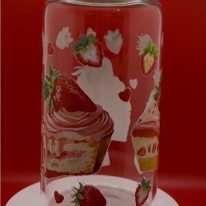 Strawberry Delight Glass Cup